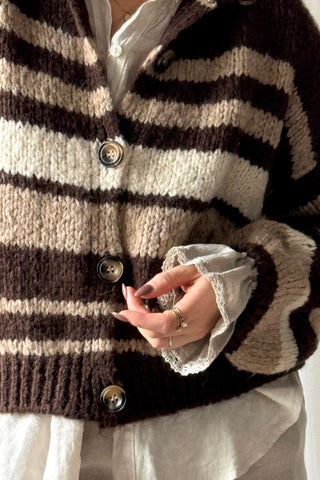 Hawthorn Stripe neuletakki, coffee