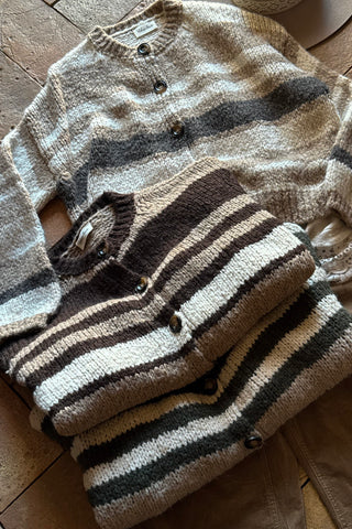 Hawthorn Stripe neuletakki, beige