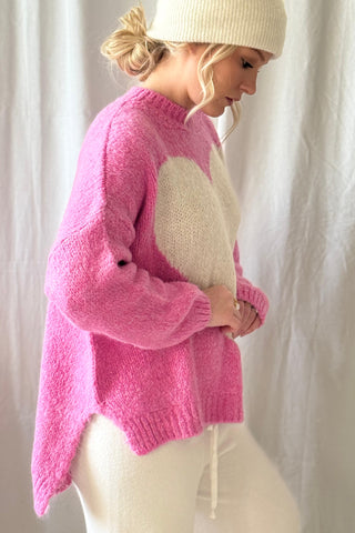 Heart jumper, bubble pink