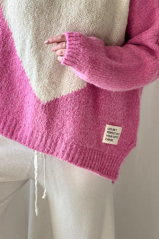 Heart jumper, bubble pink