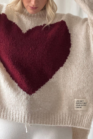 Heart jumper, off white