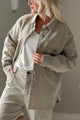 Henrike casual cotton overshirt, beige