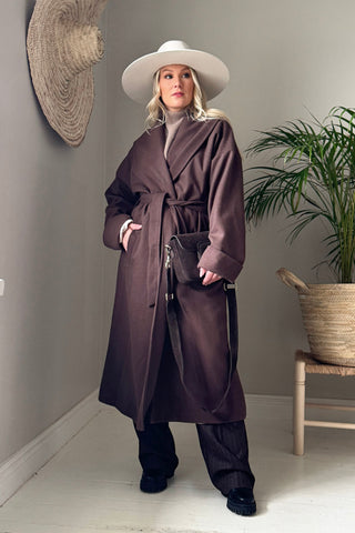 Holly leather bag, coffee