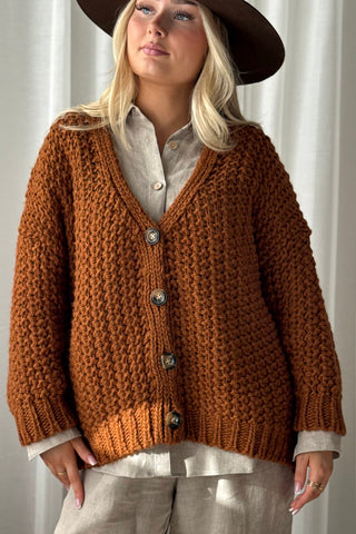 Hygge neuletakki, cinnamon