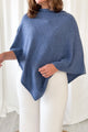 Cashmere Dawn poncho, denim blue
