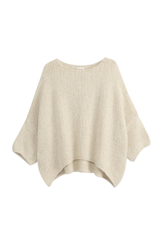 Indigo neule, luonnonvalkoinen