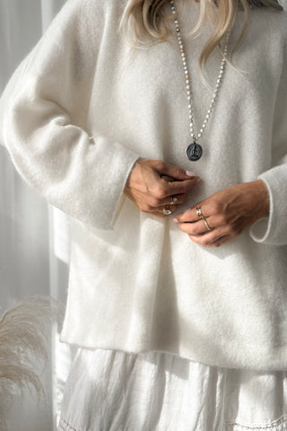 Irene alpaca blend jumper, off white