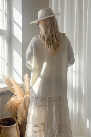 Irene alpaca blend jumper, off white