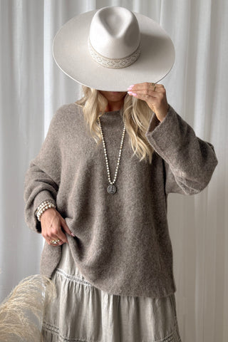 Irene alpaca blend jumper, taupe