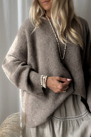 Irene alpaca blend jumper, taupe