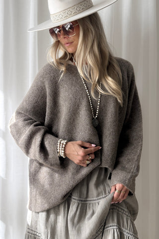 Irene alpaca blend jumper, taupe