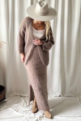 Irene mohairhame, taupe