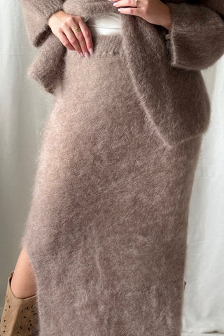 Irene mohairhame, taupe