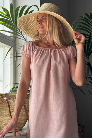Isabel pellavamekko, sorbet pink