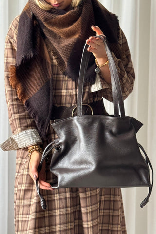 Isabella leather bag, coffee