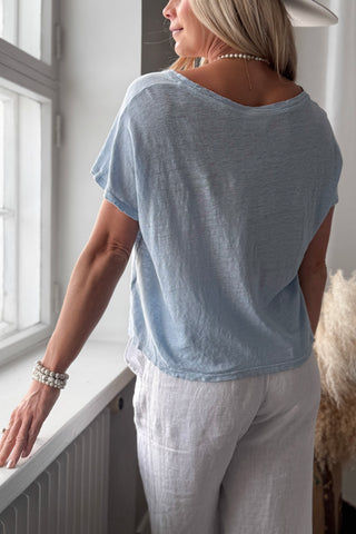 Isla pellava t-paita, vaaleansininen