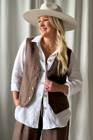 Jess pellavaliivi, coffee