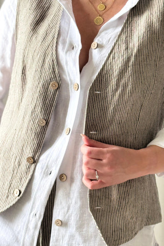 Jess pellavaliivi, pinstripe