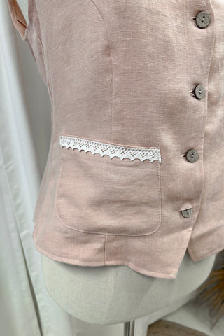 Jessica pellavaliivi pitsitaskulla, sorbet pink + white lace