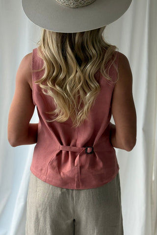 Jess pellavaliivi, peach blush