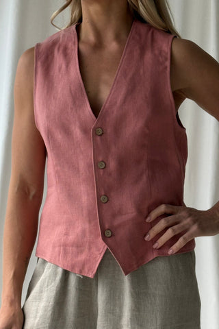 Jess pellavaliivi, peach blush