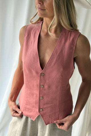 Jess pellavaliivi, peach blush