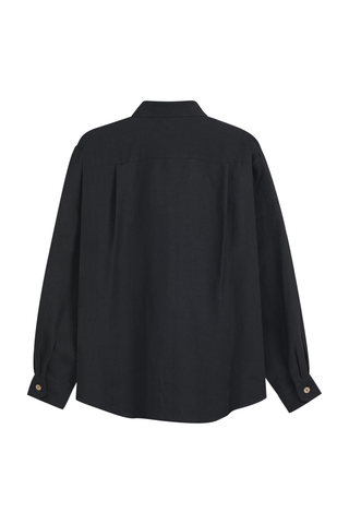 John linen shirt, black 
