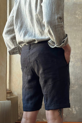 John linen shorts, black