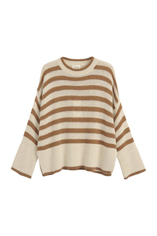 Josalie neule, off white-caramel