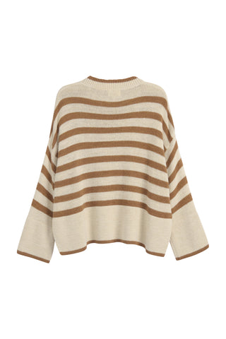 Josalie neule, off white-caramel