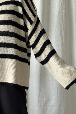 Josalie neule, off white-black