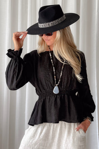 Joshua tree felt fedora, black
