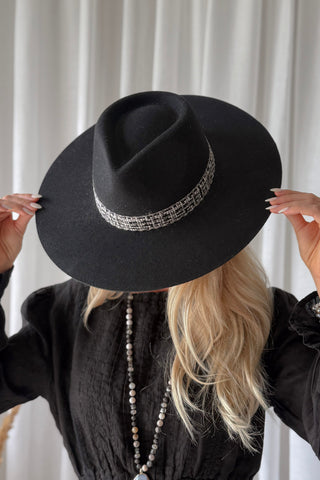 Joshua tree felt fedora, black