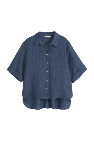Junette linen shirt, denim stripe