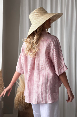 Junette pellavapaita, pink stripe