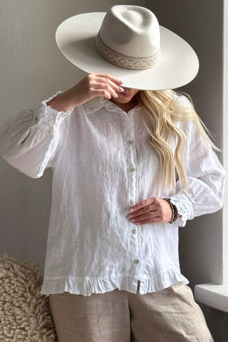 Juniee pellavapaita, valkoinen