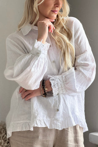 Juniee pellavapaita, valkoinen