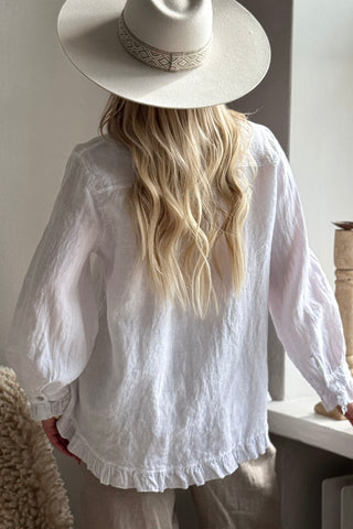 Juniee pellavapaita, valkoinen