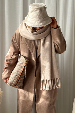 Käännettävä bucket hattu, beige/offwhite