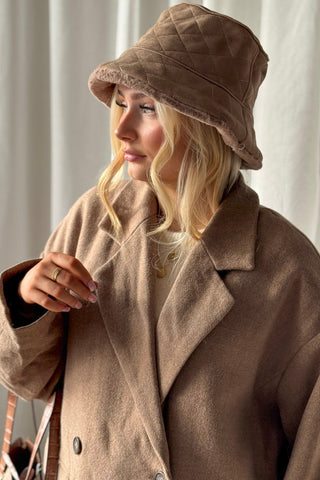 Reversible Bucket Hat, taupe