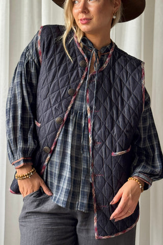 Reversible vest, burgundy