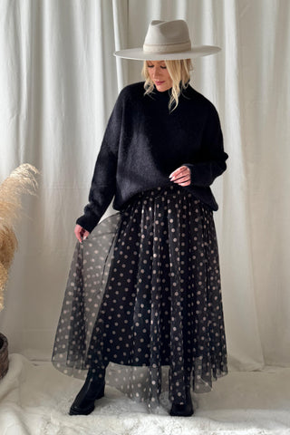 Katarine alpakka pooloneule, musta