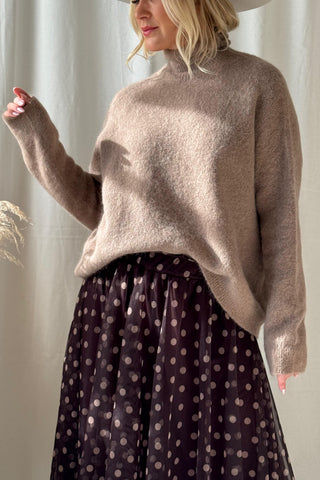 Katarine alpakka pooloneule, mocha