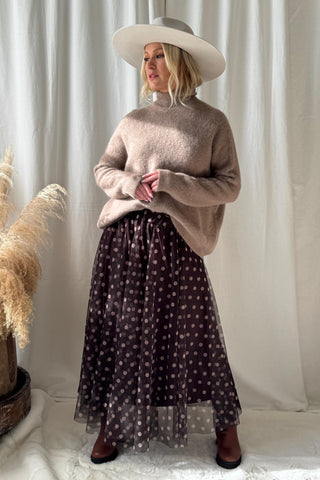 Katarine alpakka pooloneule, mocha