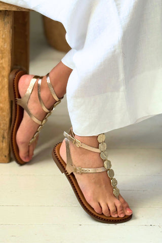 Duna sandals, champagne