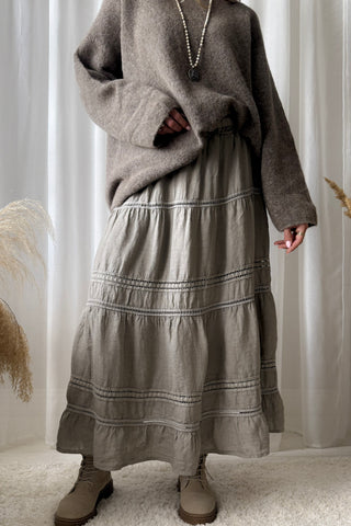 Lace Salsa pellavahame, taupe