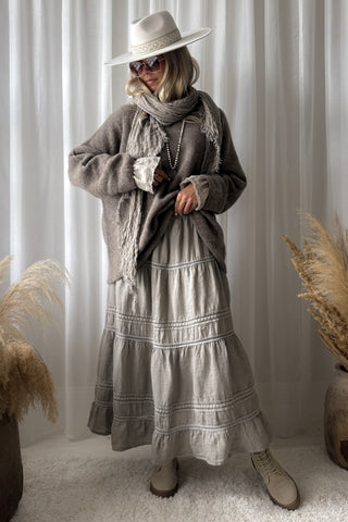 Lace Salsa pellavahame, taupe