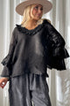 Lace frill pellavapaita, musta