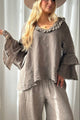Lace frill pellavapaita, taupe