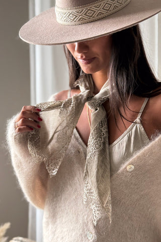 Lacey scarf, taupe